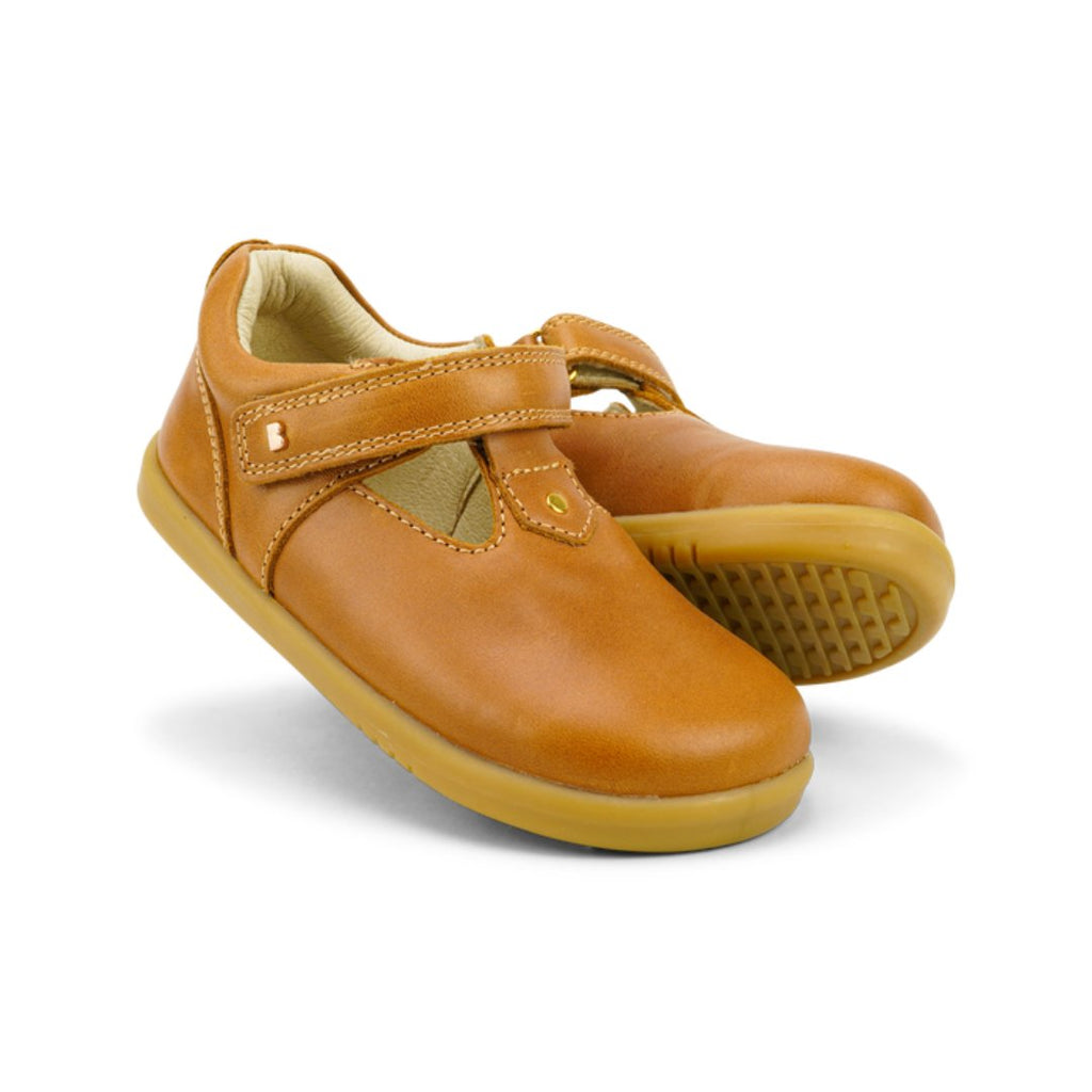 Bobux: I-Walk Louise T-Bar Shoes - Caramel - Acorn & Pip_Bobux