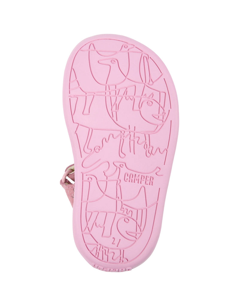 Camper: Bicho Girls Velcro Closed Toe Sandals - Metallic Pink Leather - Acorn & Pip_Camper