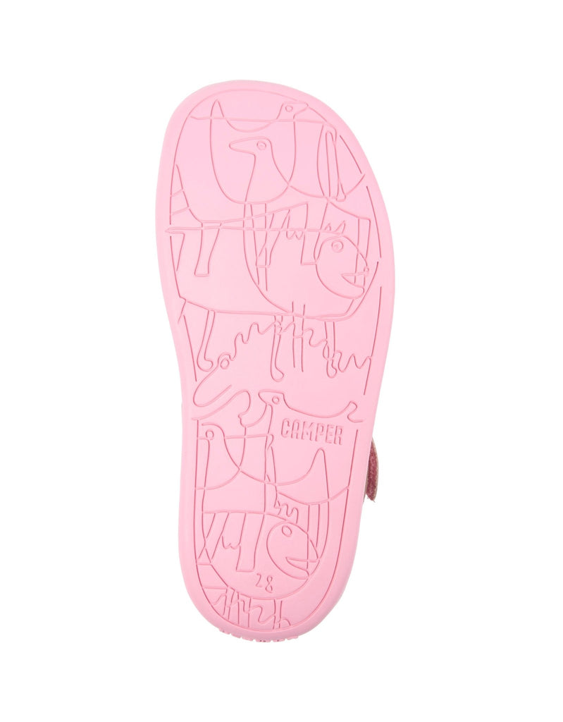 Camper: Bicho Girls Velcro Closed Toe Sandals - Pink Leather - Acorn & Pip_Camper