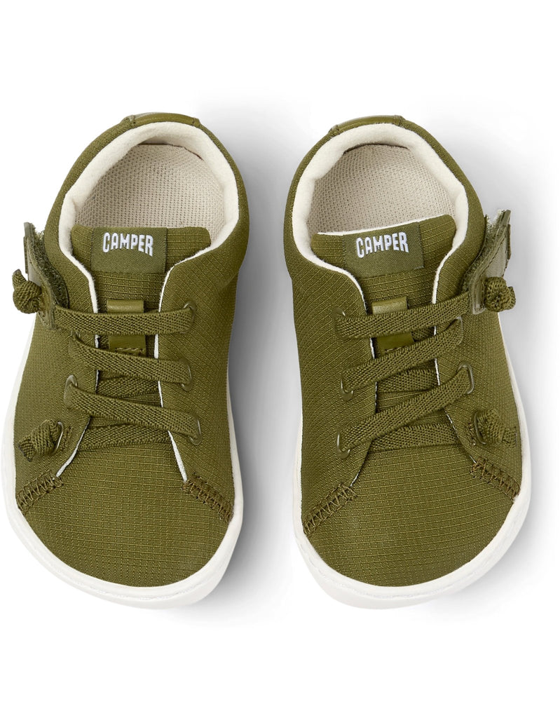 Camper: Peu Cami Velcro Kids Shoes - Green - Acorn & Pip_Camper