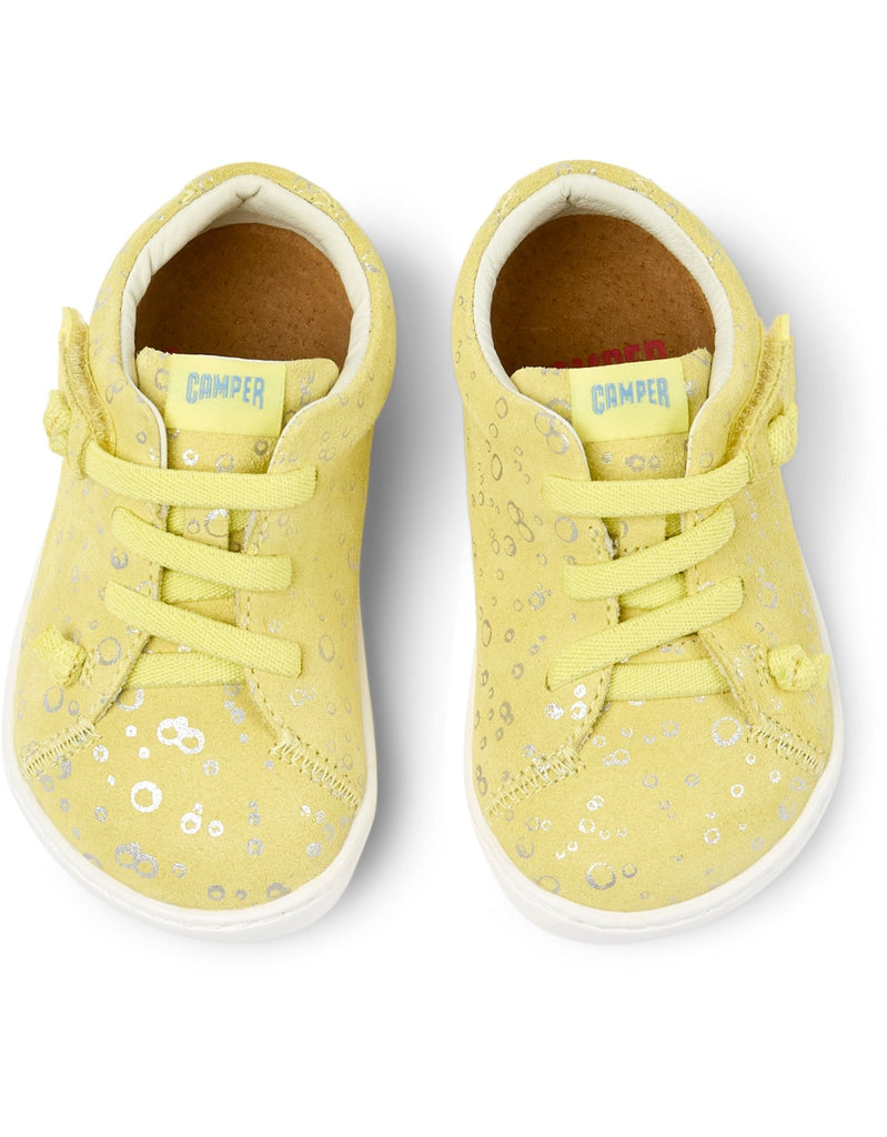 Camper: Peu Cami Velcro Kids Shoes - Yellow Bubbles - Acorn & Pip_Camper