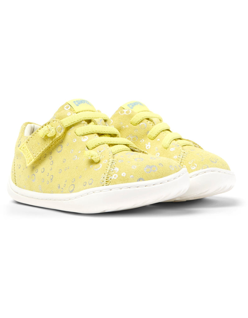 Camper: Peu Cami Velcro Kids Shoes - Yellow Bubbles - Acorn & Pip_Camper