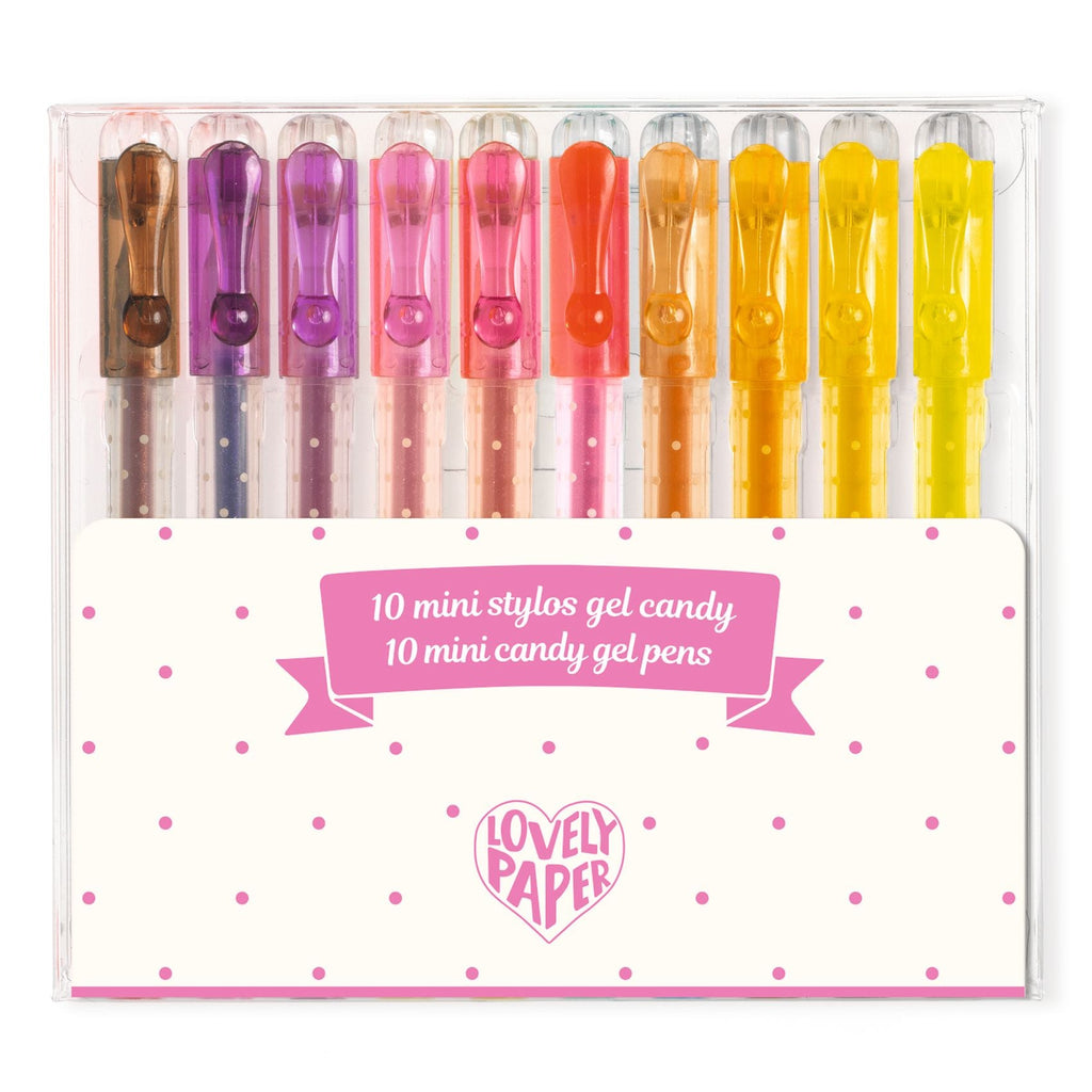 Djeco: 10 Mini Candy Colour Gel Pens - Acorn & Pip_Djeco