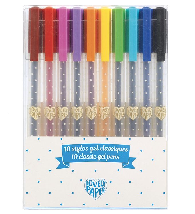 Djeco: 10 Pack - Classic Gel Pens - Acorn & Pip_Djeco