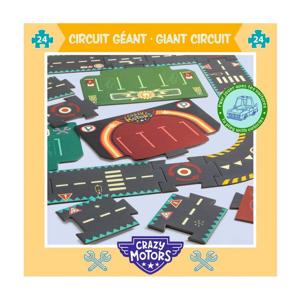 Djeco: Giant City Circuit Puzzle - 24 pcs - Acorn & Pip_Djeco