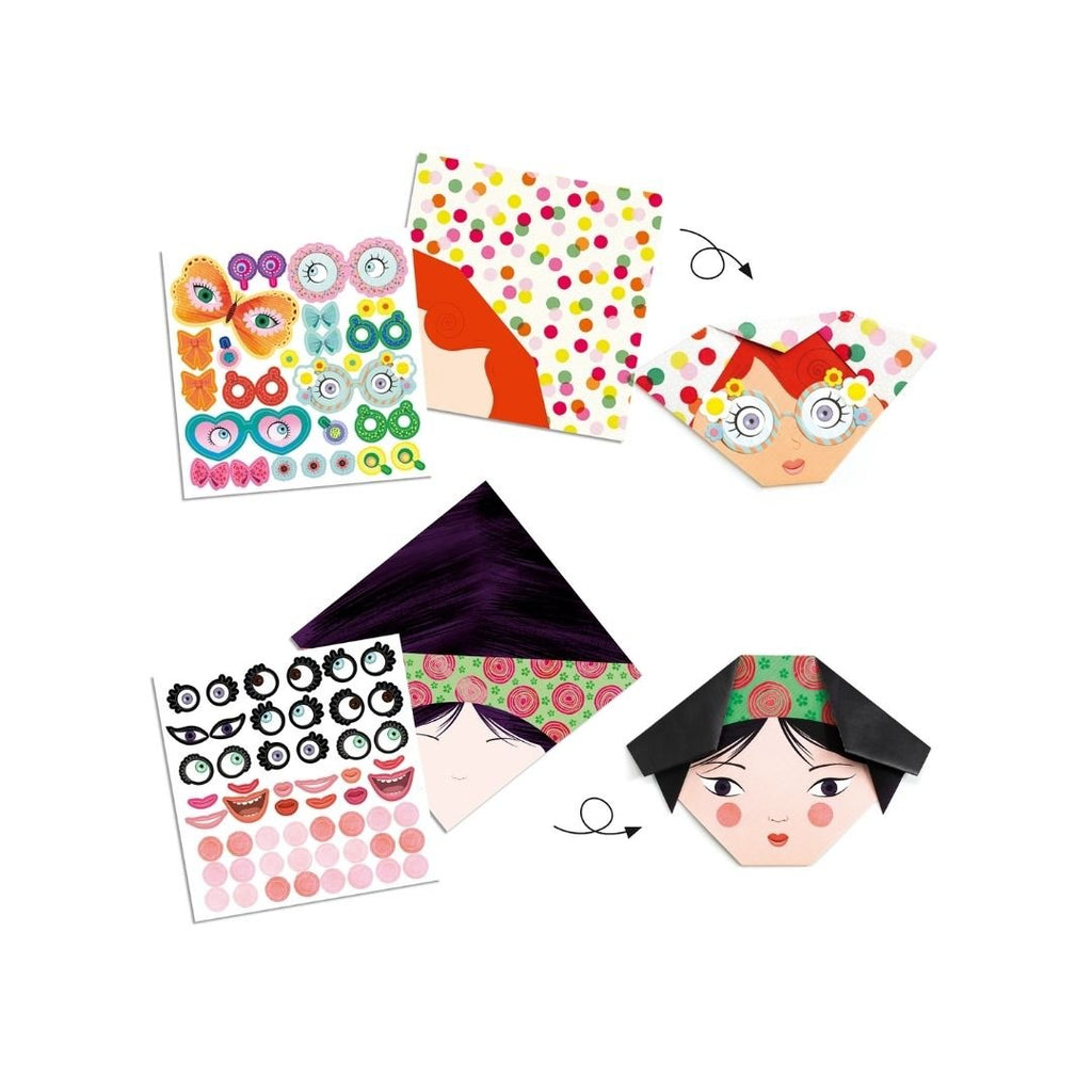 Djeco: Origami - Pretty Faces - Acorn & Pip_Djeco