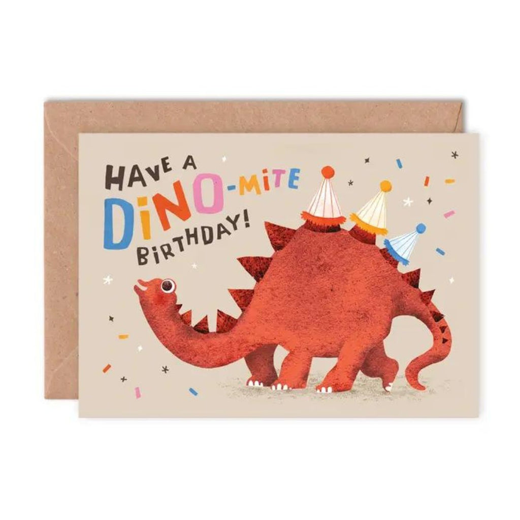 Emily Nash Illustration: Dino-mite Birthday Card - Acorn & Pip_Emily Nash Illustration