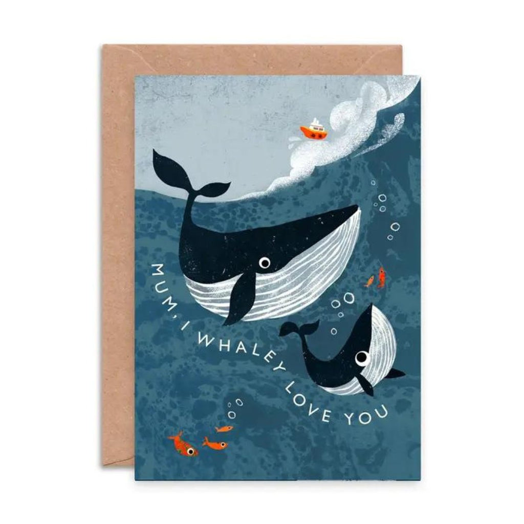 Emily Nash Illustration: Mum, I Whaley Love You Greeting Card - Acorn & Pip_Emily Nash Illustration