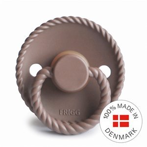 FRIGG: Rope - Round Latex 2-Pack Pacifiers - Cream/ Sepia - Size 2 - Acorn & Pip_Frigg