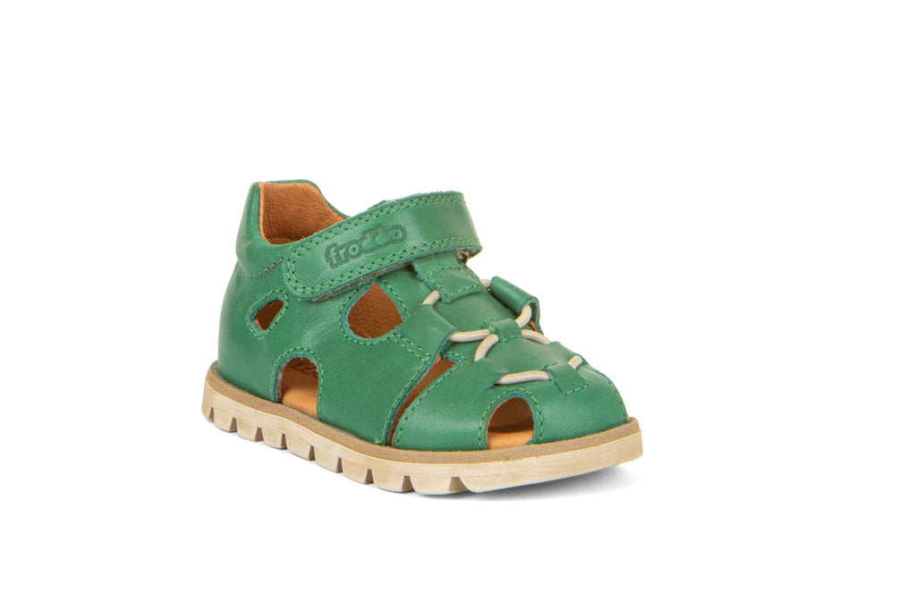 Froddo: Keko Elasticated Boys Summer Sandals - Green Leather - Acorn & Pip_Froddo