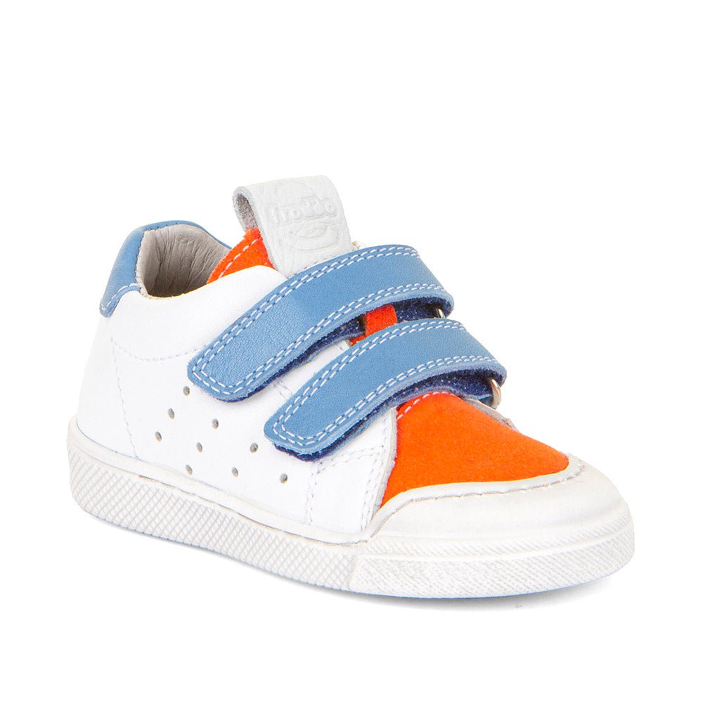 Froddo: Rosario (Recycled) White / Orange Double Velcro Sneakers - Acorn & Pip_Froddo