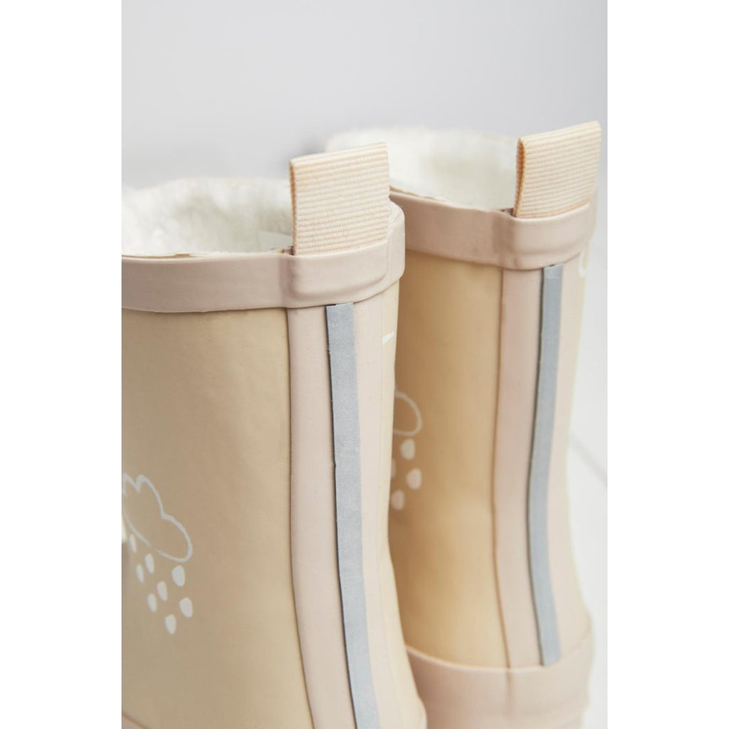 Grass & Air: Stone Colour-Changing Kids Wellies with Teddy Fleece Lining - Acorn & Pip_Grass & Air