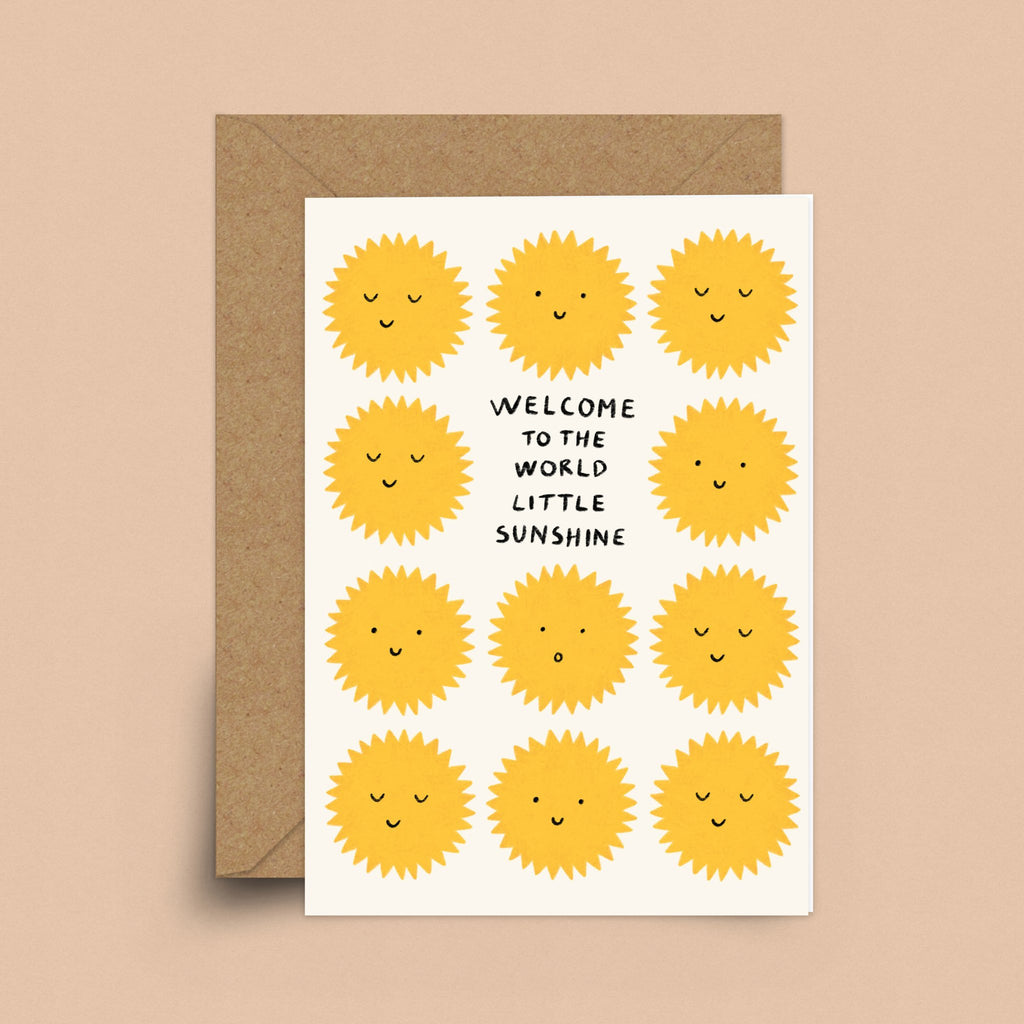 Hey I'm Sakina: New Baby Sun Greetings Card - Acorn & Pip_Hey I'm Sakina