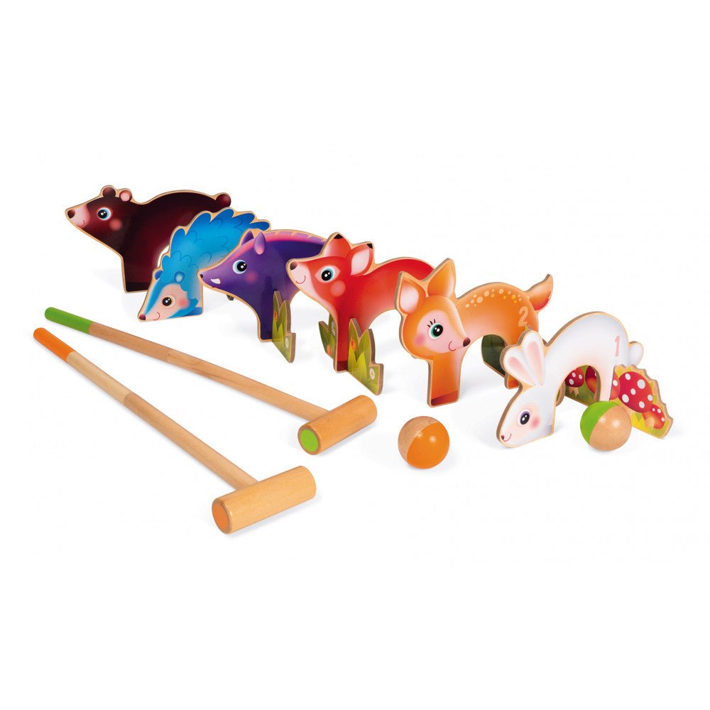 Janod: Forest Animals Croquet Wooden Toy Set - Acorn & Pip_Janod