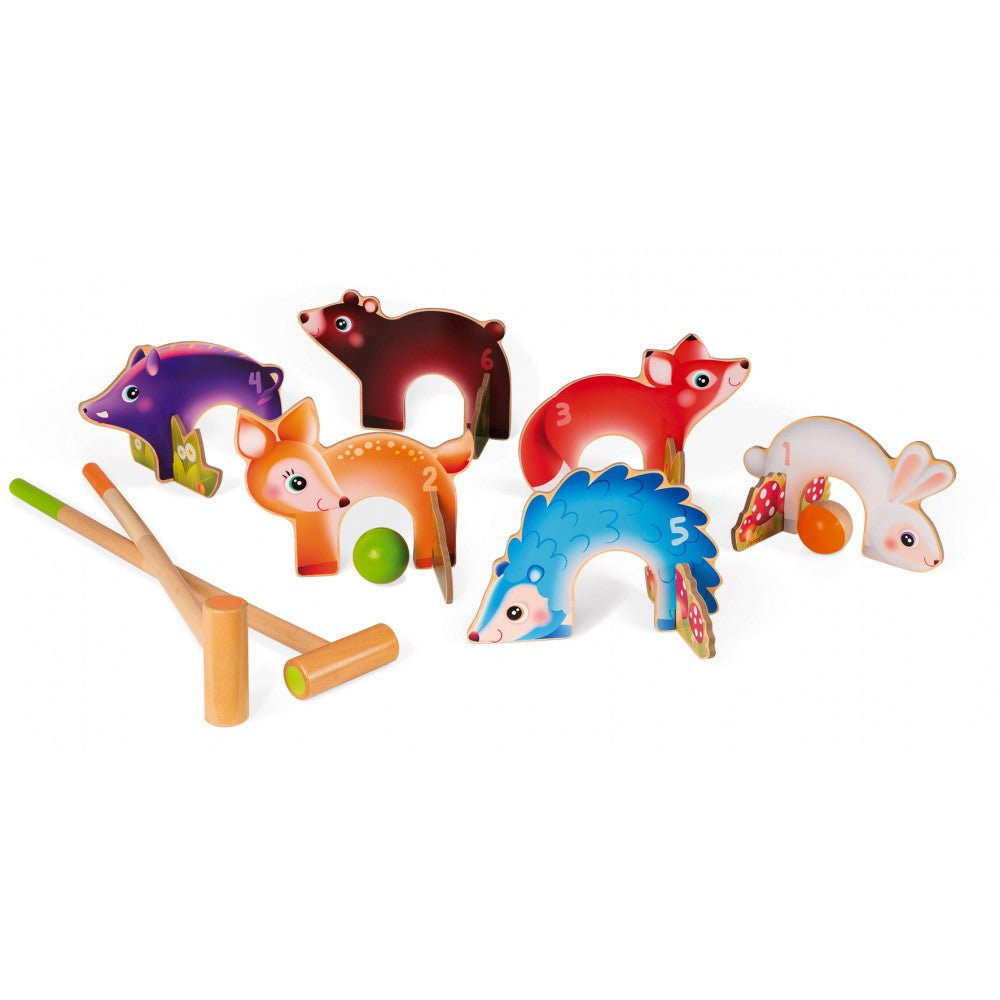 Janod: Forest Animals Croquet Wooden Toy Set - Acorn & Pip_Janod
