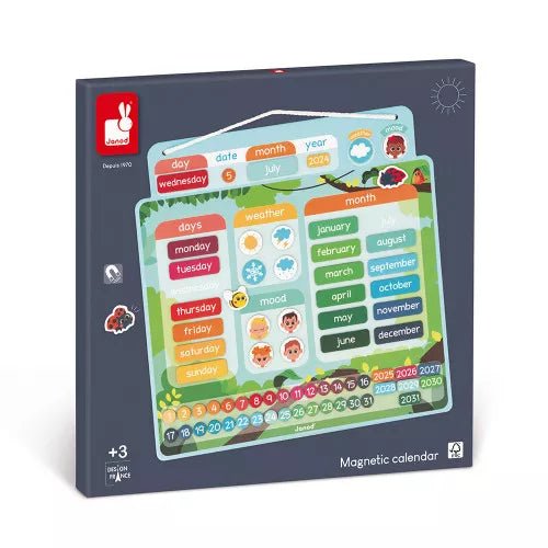 Janod Magnetic Calendar English Acorn Pip