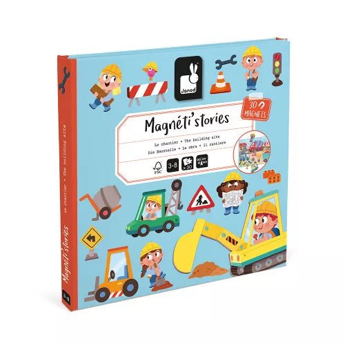 Janod: Magneti'Stories - The Building Site - Magnetic Toy - Acorn & Pip_Janod