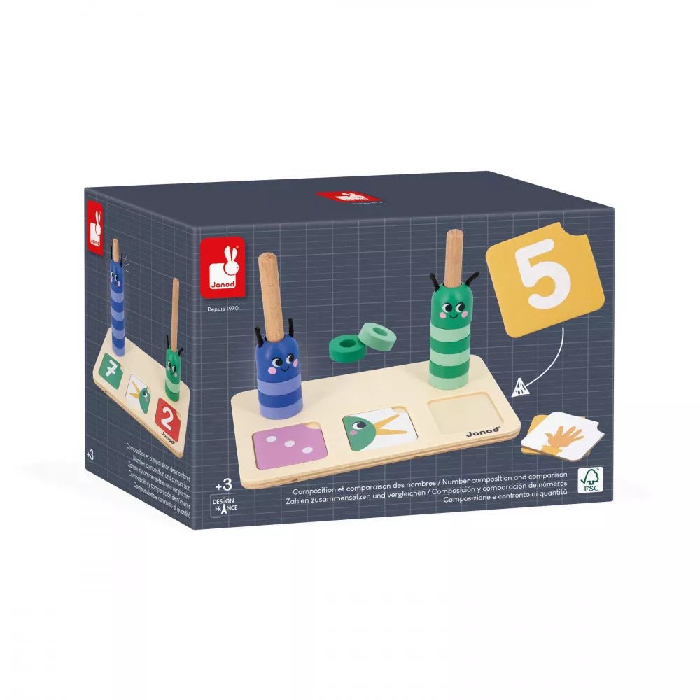 Janod: Number Composition And Comparison Educational Wooden Toy - Acorn & Pip_Janod
