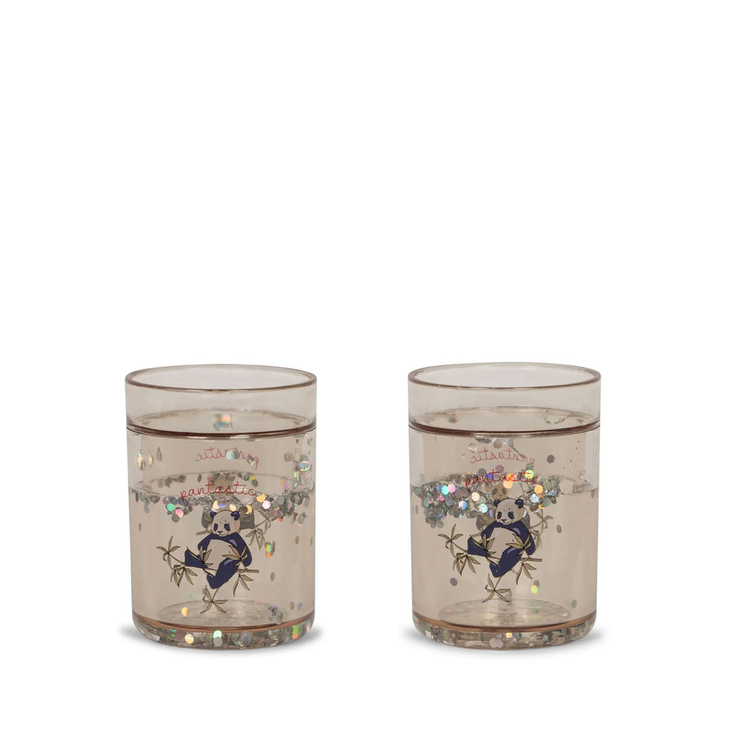 Konges Sløjd: 2 Kid's Glitter Drinking Cups - Pantastic Print - Acorn & Pip_Konges Sløjd