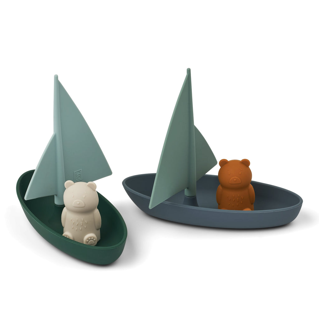 Liewood: Ensley Toy Boats 2-Pack - Whale Blue - Acorn & Pip_Liewood