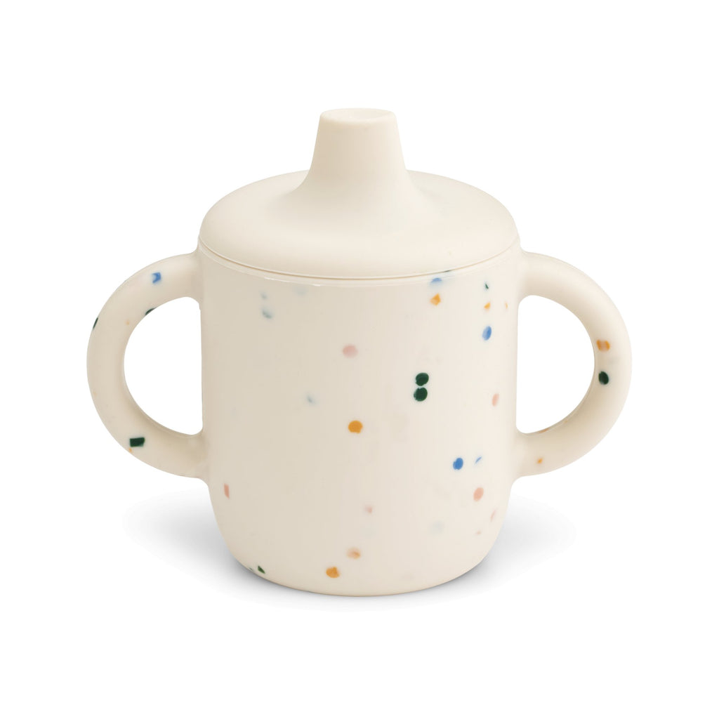 Liewood: Neil Silicone Sippy Cup (150ml) - Splash Dots / Sea Shell - Acorn & Pip_Liewood