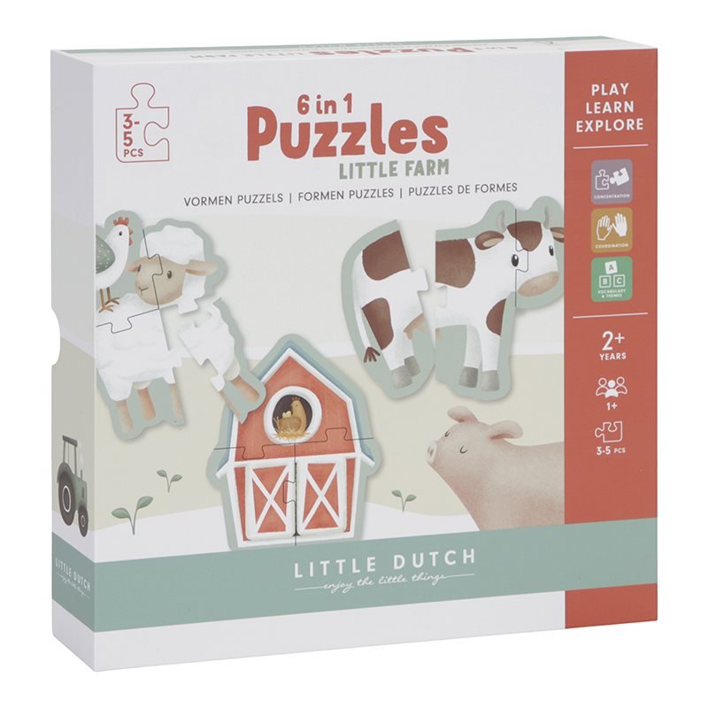 Little Dutch: 6 In 1 Progressive Puzzles - Little Farm - Acorn & Pip_Little Dutch