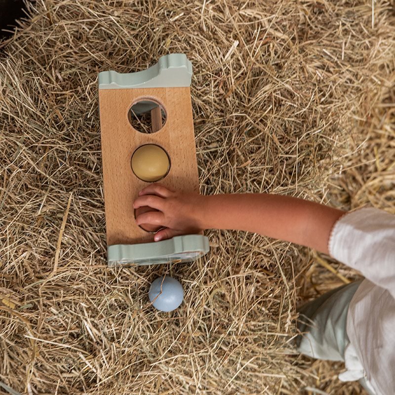 Little Dutch: Wooden Pounding Bench with Rolling Balls - Little Farm - Acorn & Pip_Little Dutch