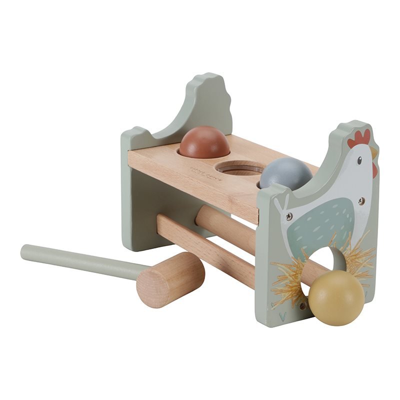 Little Dutch: Wooden Pounding Bench with Rolling Balls - Little Farm - Acorn & Pip_Little Dutch