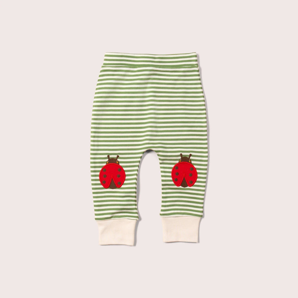 Little Green Radicals: Ladybird Knee Patch Striped Joggers - Acorn & Pip_Little Green Radicals