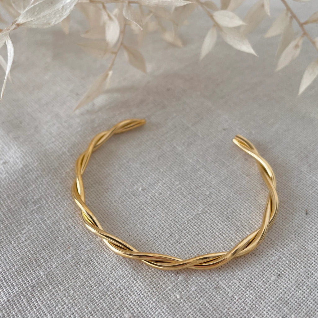 Little Nell: Gold Twist Bangle - Acorn & Pip_Little Nell Jewellery