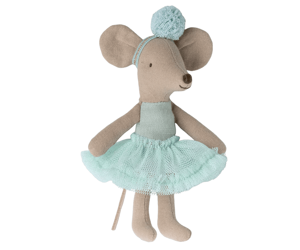 Maileg: Ballerina Mouse, Little Sister - Light Mint - Acorn & Pip_Maileg