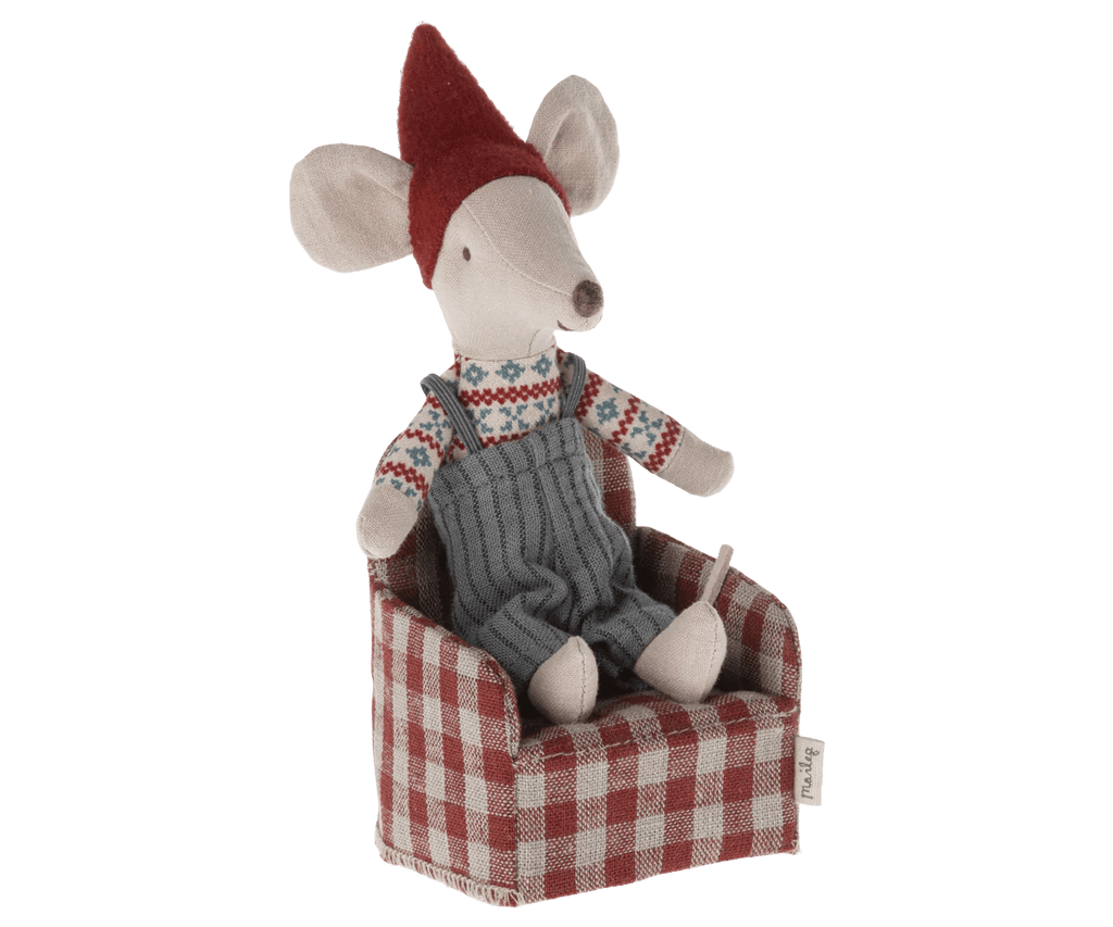Maileg: Chair, Mouse - Red - Acorn & Pip_Maileg