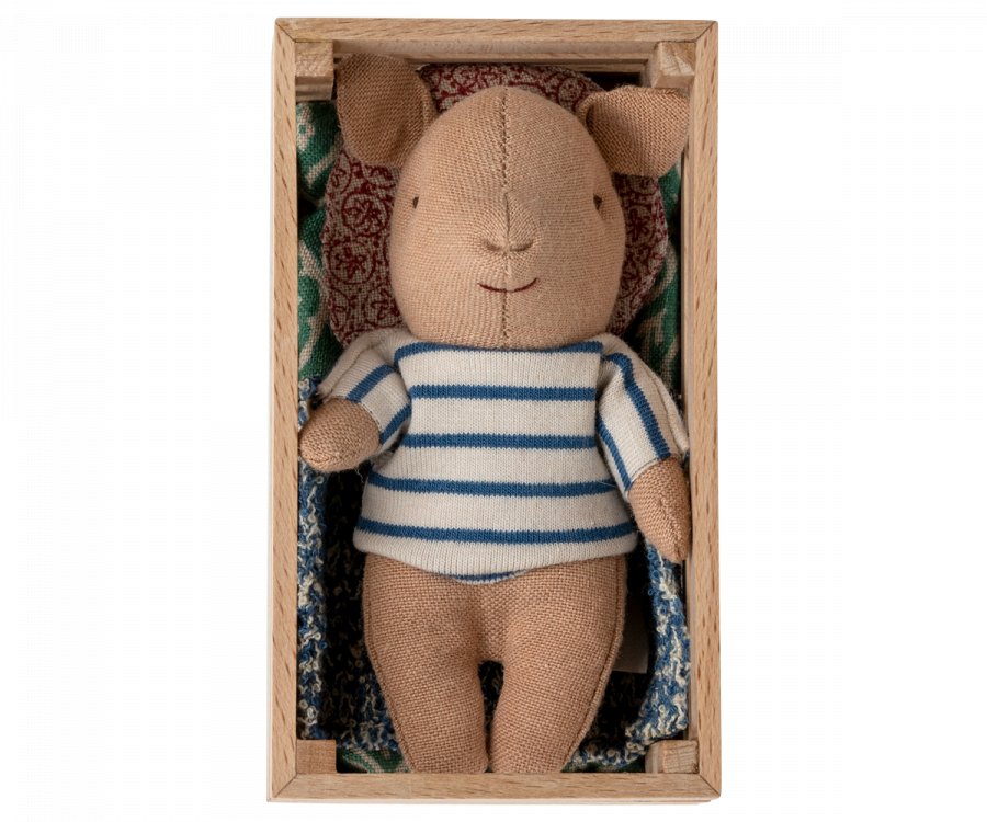 Maileg: Pig in Box, Baby - Boy - Acorn & Pip_Maileg