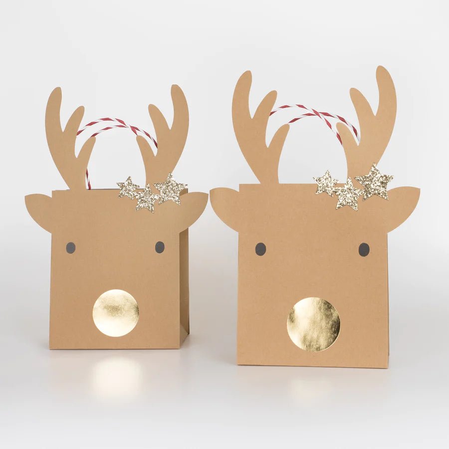 Meri Meri: Medium Gift Bags - Reindeer with Stars - Acorn & Pip_Meri Meri