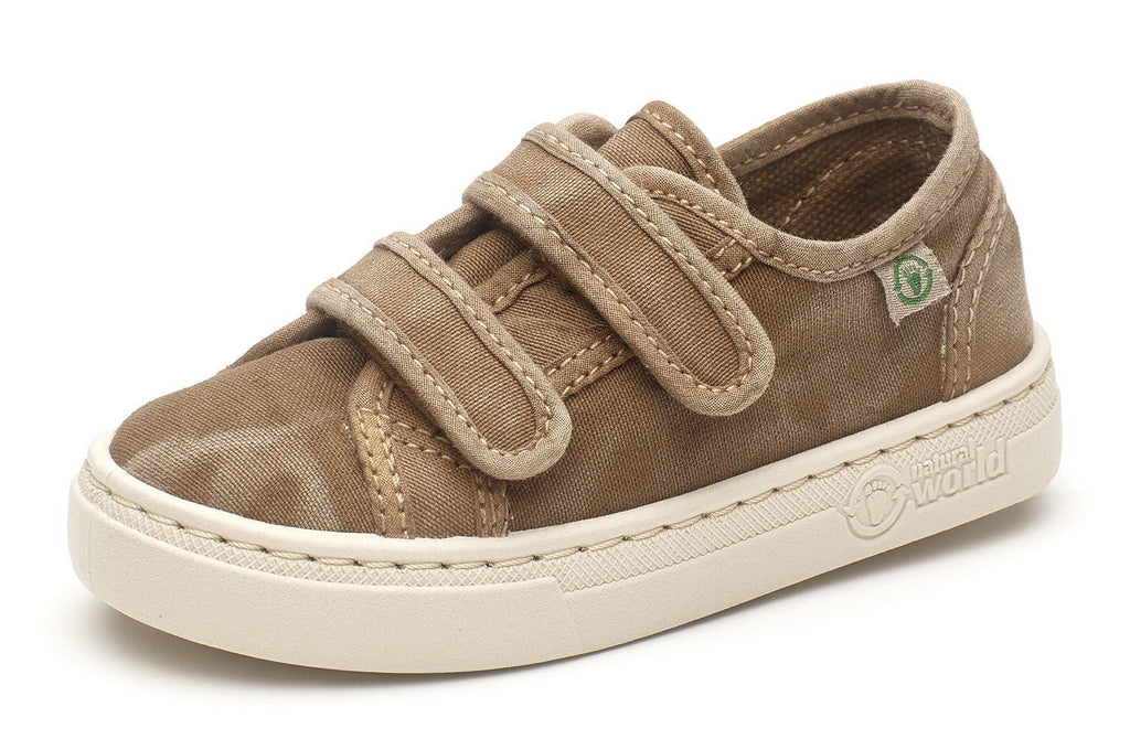 Natural World Eco: Velcro Kids Sneakers - Beige - Acorn & Pip_Natural World Eco