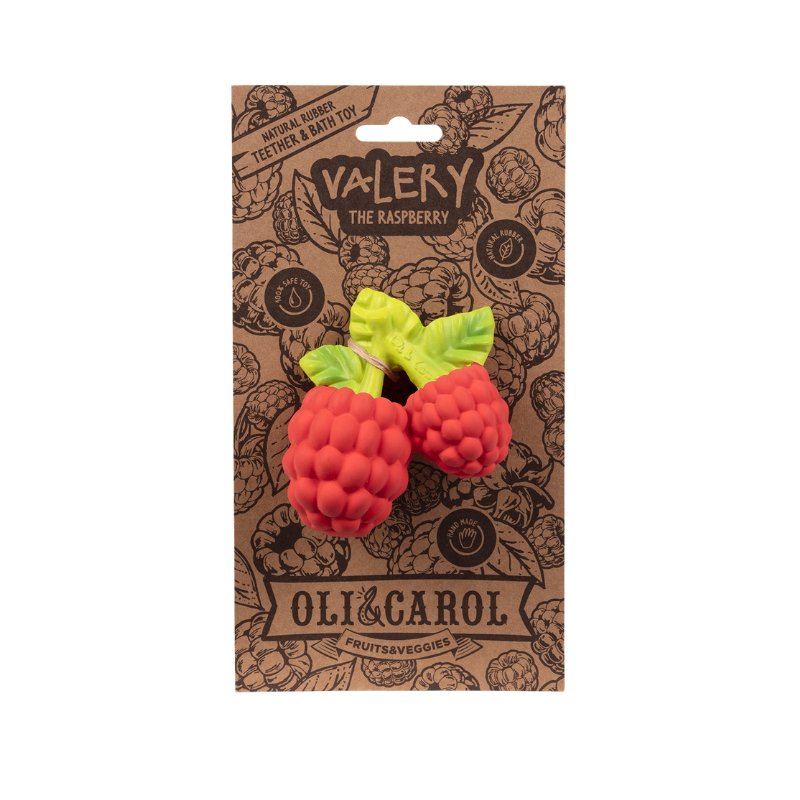 Oli & Carol: Valery the Raspberry - Baby Rubber Teether - Acorn & Pip_Oli & Carol