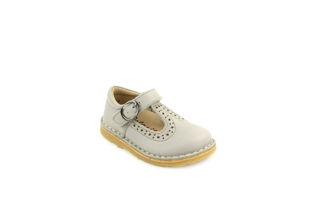Petasil: Catarina Classic T-Bar Girls Shoes - Light Grey - Acorn & Pip_Petasil