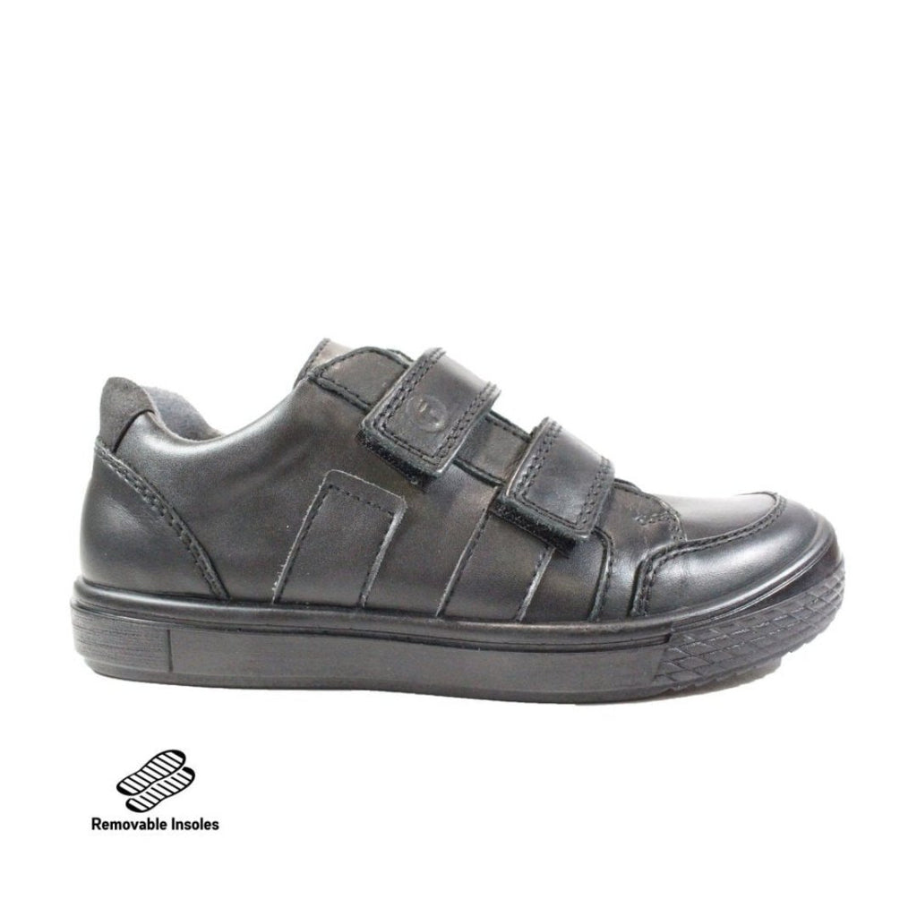 Ricosta: Ethan Rip Tape School Shoes - Black Leather - Acorn & Pip_Ricosta