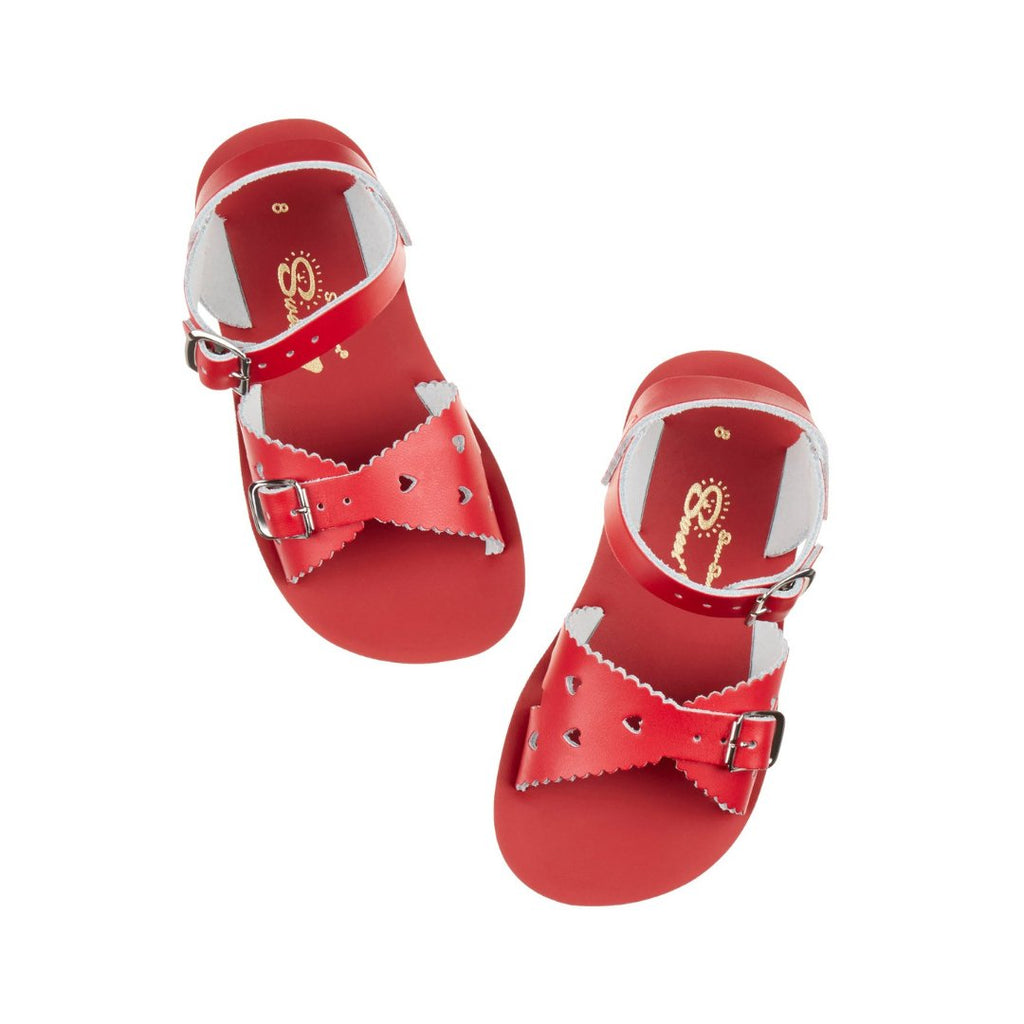 Salt-Water Sandals: Sweetheart Red Kids Sandals - Acorn & Pip_Salt-Water Sandals