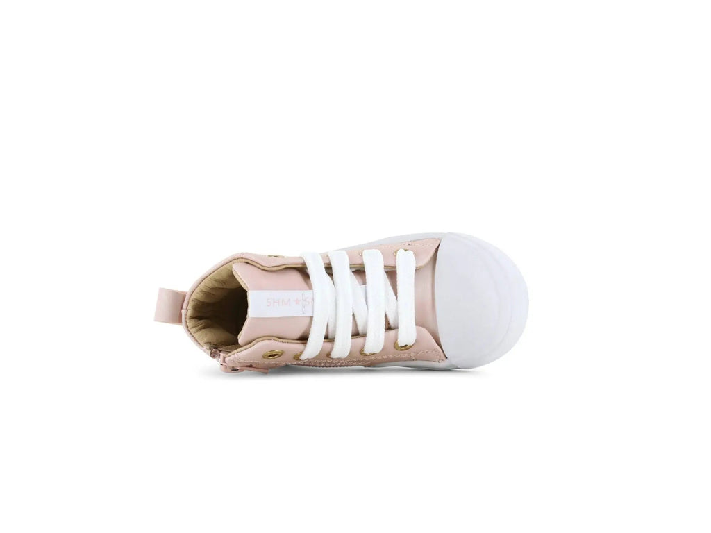 Shoesme: Hi-Top Girl's Pink Pearl Sneakers - Acorn & Pip_Shoesme