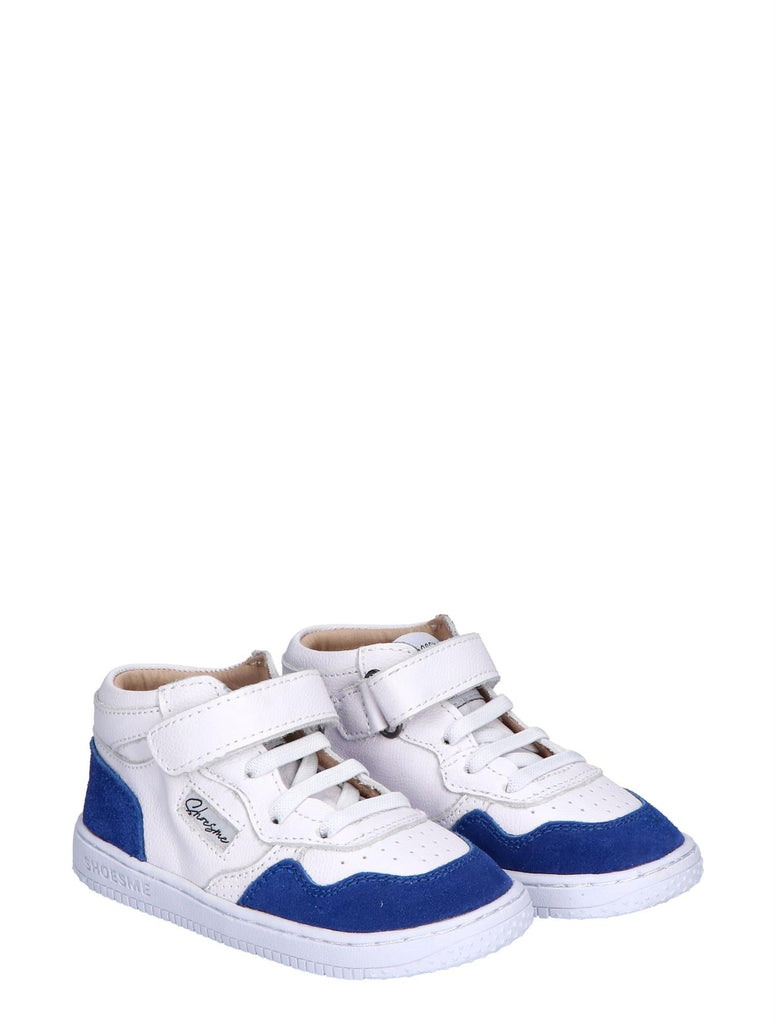 Shoesme: Kids Hi-Top Sneaker - White / Blue - Acorn & Pip_Shoesme
