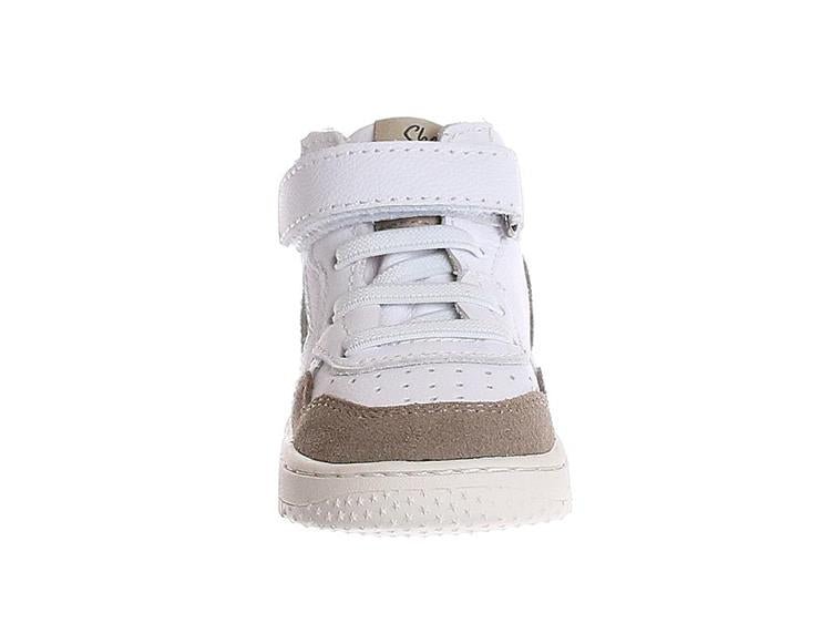 Shoesme: Kid's Hi-Top Sneakers White / Taupe - Acorn & Pip_Shoesme