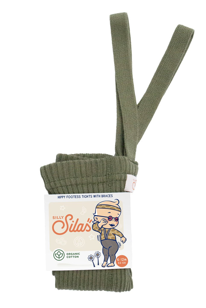 Silly Silas: Hippy Footless Tights - Olive - Acorn & Pip_Silly Silas