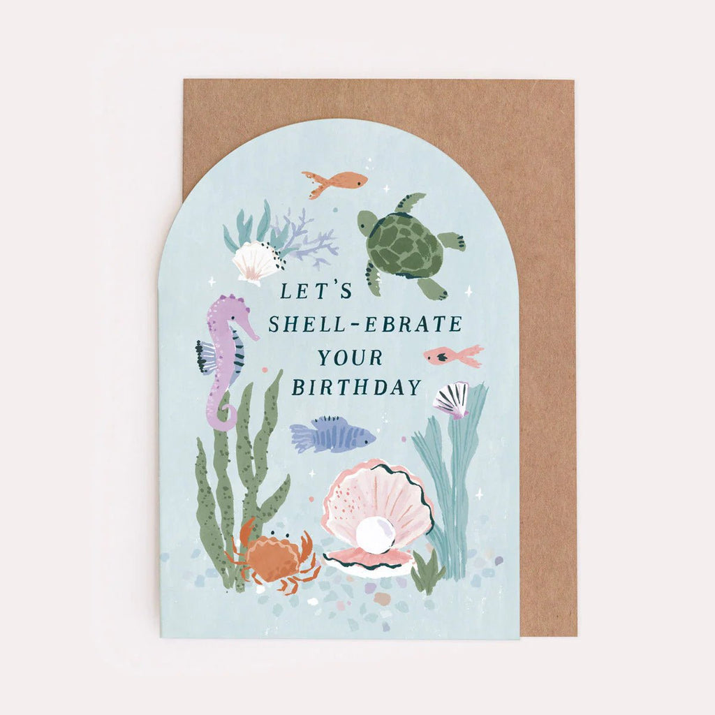 Sister Paper Co: Let's Shell-ebrate - Under The Sea Birthday Card - Acorn & Pip_Sister Paper Co