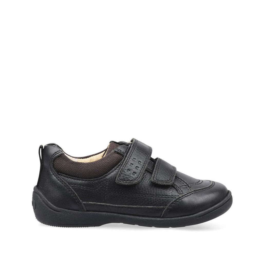 StartRite: Zigzag Riptape School Shoes - Black Leather - Acorn & Pip_Start Rite