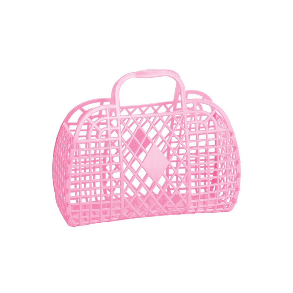 Sun Jellies: Retro Basket Small - Bubblegum Pink - Acorn & Pip_Sun Jellies